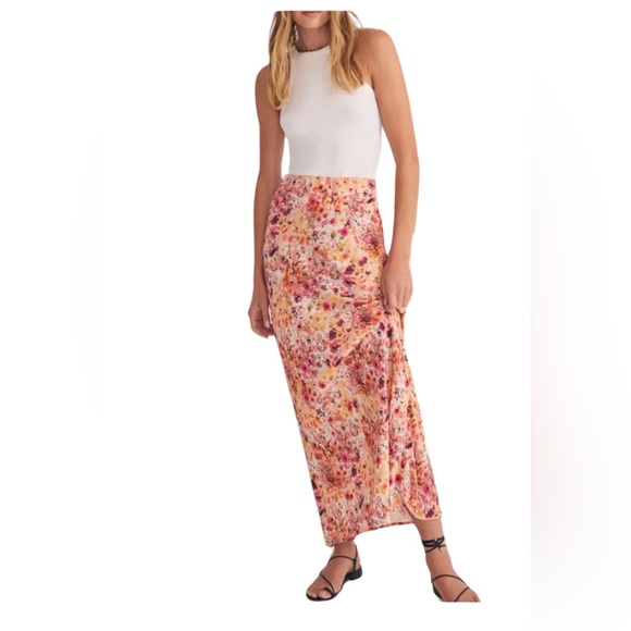 Favorite Daughter Dresses & Skirts - New Favorite Daughter the favorite Slip floral pink yellow skirt size medium.